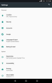 Scroll to and touch Backup & reset.