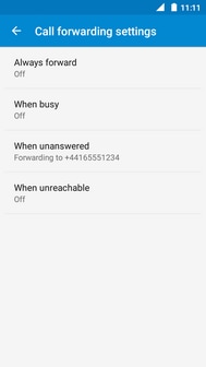 Call forwarding has been set up.To disable call forwarding, touch the desired call forwarding option.