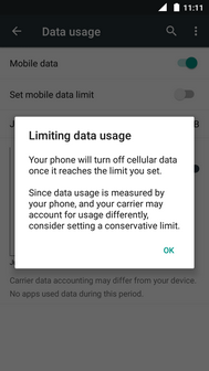 Read the warning and touch OK.