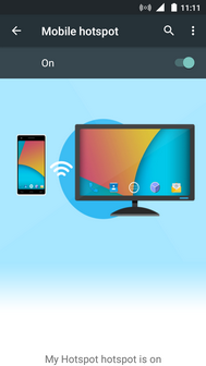 The portable Wi-Fi hotspot is now active. Other devices can connect to it using your network name (step 6) and password (step 8).