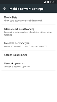 Touch Access Point Names.