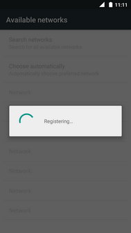 Wait while the phone connects to the network.