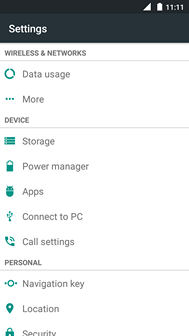 Scroll to and touch More.