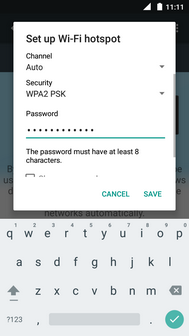 Delete the existing text and enter a password for your hotspot.