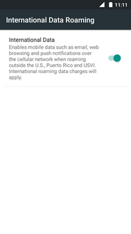 Data roaming is now on.Touch International Data again to turn it off.