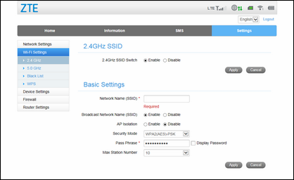 Enter a new Network Name (SSID).