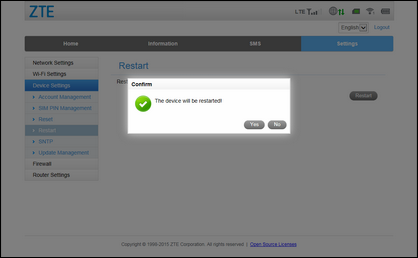 Click Yes to confirm.