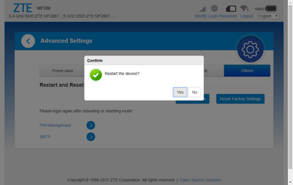 Click Yes to confirm.