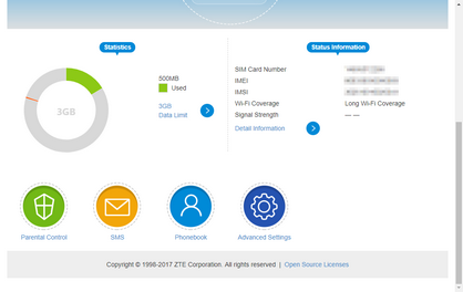 Your data usage statistics are displayed.