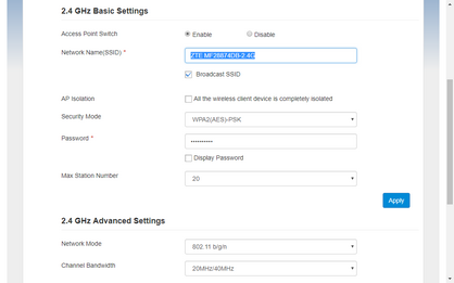 To change the Wi-Fi network name: delete the current Network Name (SSID).