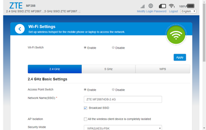The settings page will be displayed.