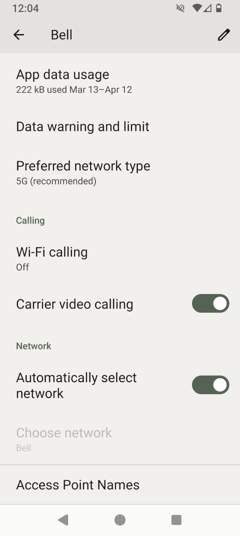 Touch Automatically select network.
