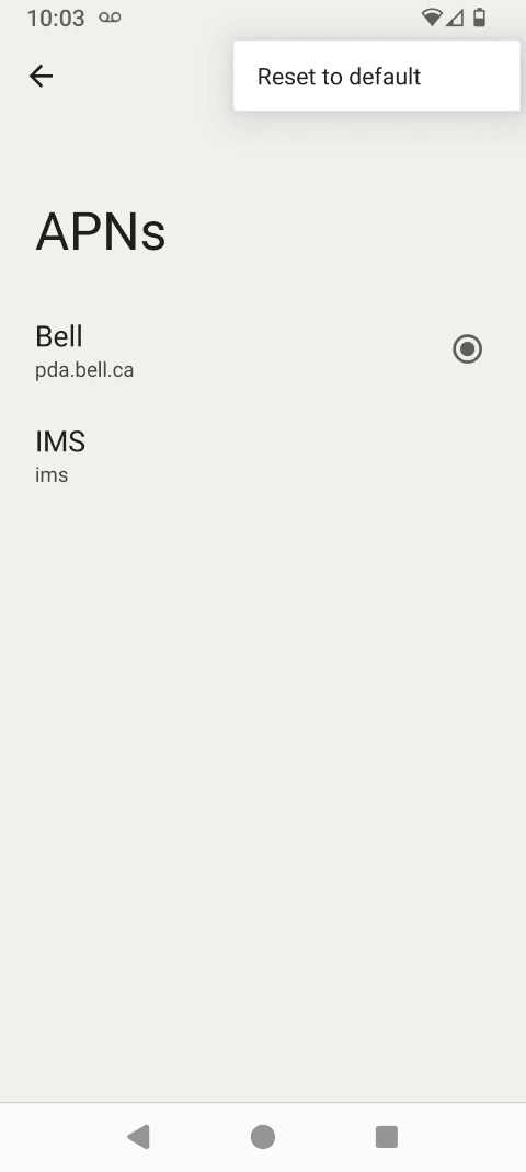 Touch Reset to default.