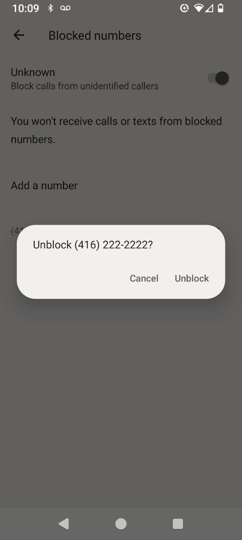 Touch UNBLOCK.