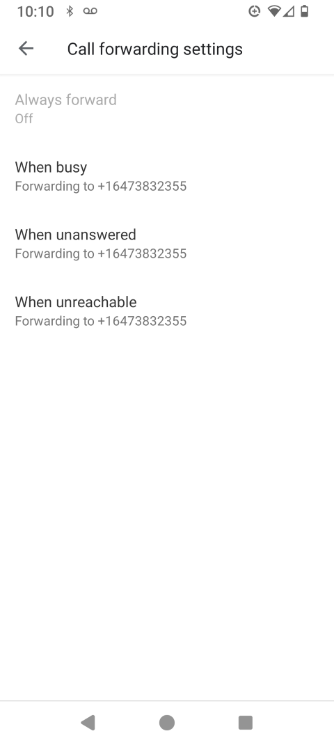 Touch the desired call forwarding option (e.g., Always forward).