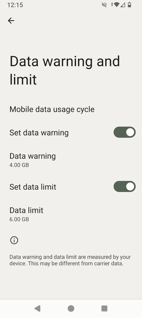 Touch Data limit.