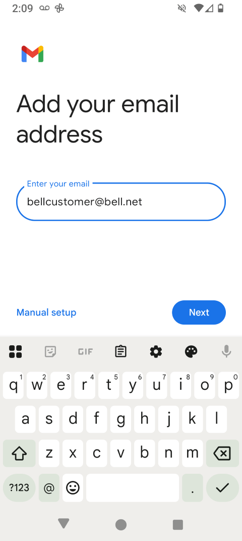 Enter your Bell email address.