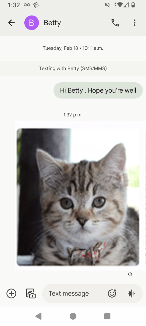 The message has been sent.