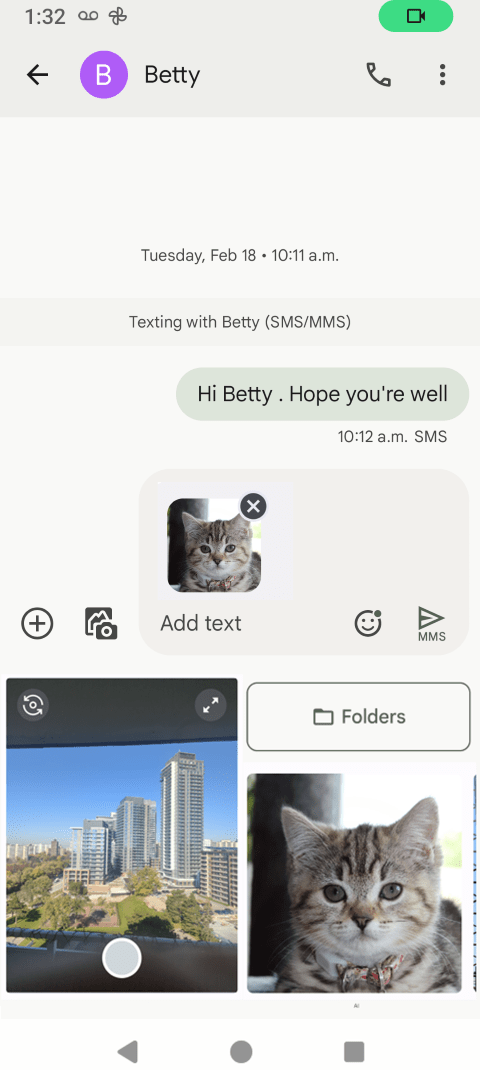 Touch the Send icon.