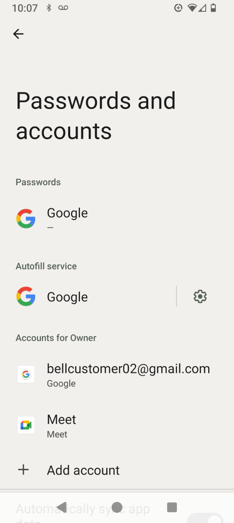 Touch Add account.