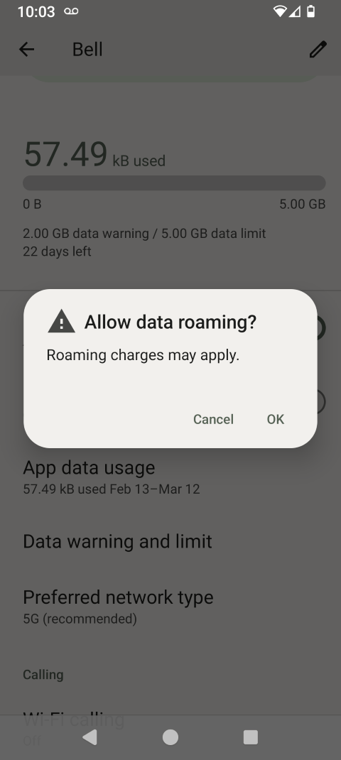 Read the warning and touch OK.