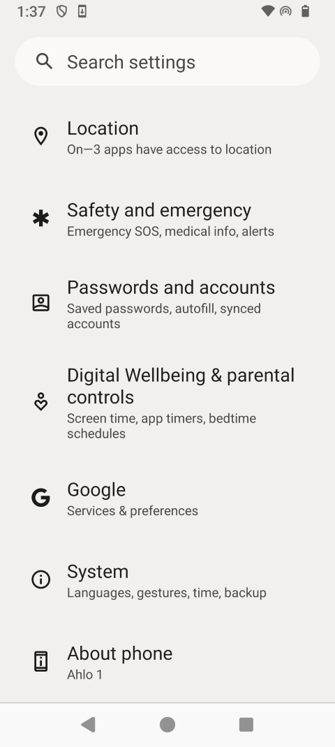 Scroll to and touch Accounts.