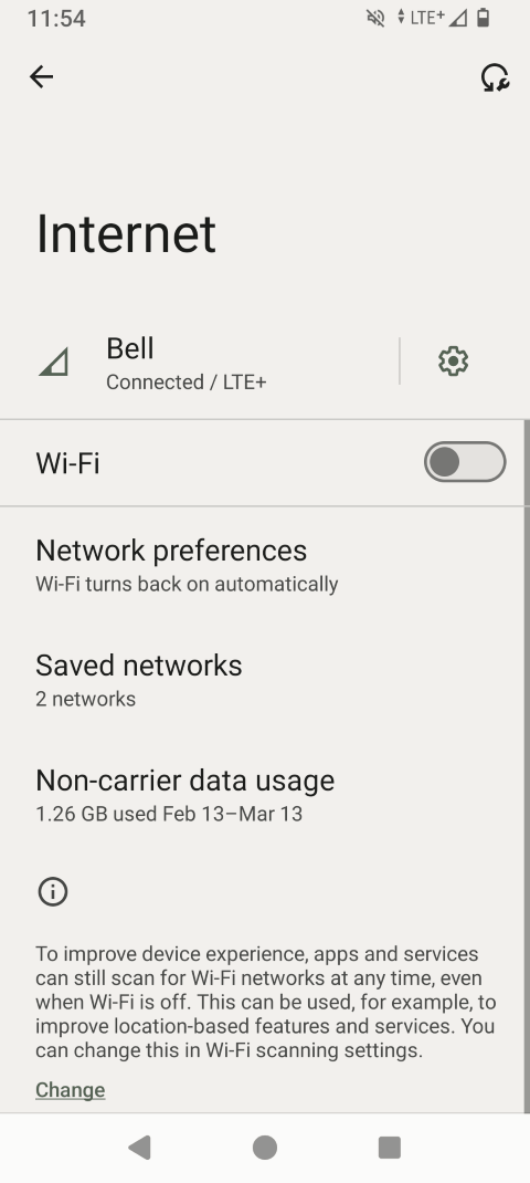 If Wi-Fi is off, touch the Wi-Fi slider to turn it on.