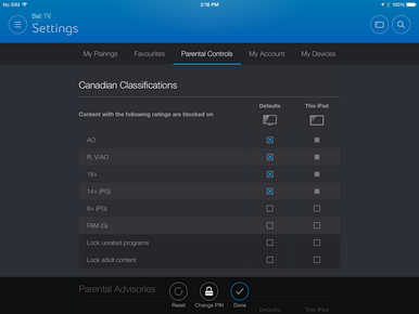 In the right column, set parental controls that will apply to the current device. This device-specific setting takes priority over the account-wide settings.