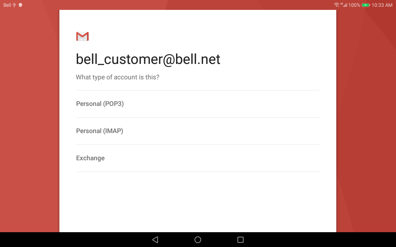 Touch Personal (IMAP).