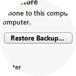 Click Restore Backup…Note: iTunes will not offer this option if no backups have been performed.
