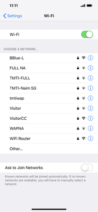 Touch the Wi-Fi network name.