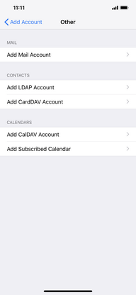 Touch Add CardDAV Account.