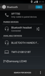 The Bluetooth headset is now paired and connected.