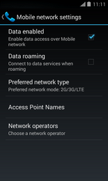 Touch Data roaming to change the setting (e.g., from off to on).