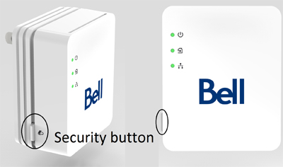 Press the Security button on the side of the Internet Connect kit