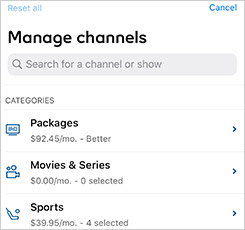Change your channel lineup