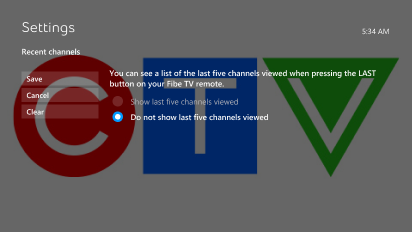 Scroll to and select Do not show last five channels viewed.